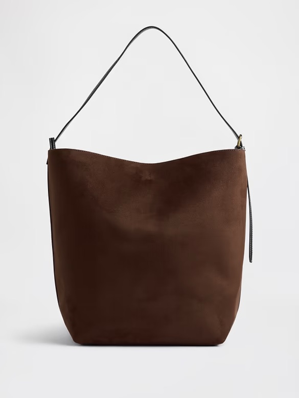 NWOT GAP Vegan Faux Suede Slouchy Tote Bag Chocolate Brown + Wristlet